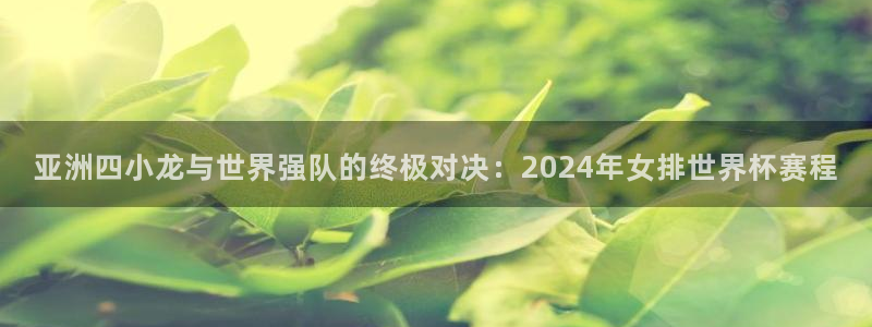 世预赛直播：亚洲四小龙与世界强队的终极对决：2024年女排世界杯赛程
